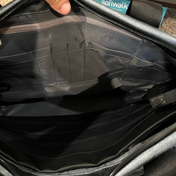 Timbuk2 Studio Tote 2165 Shiny Black Silver Crinkled - Picture 4 of 7